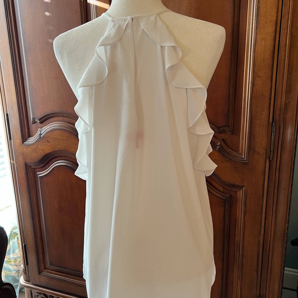 Lilly Pulitzer Padma White Verbena Ruffle Tank/Halter Top, NWOT, XL - Picture 3 of 10